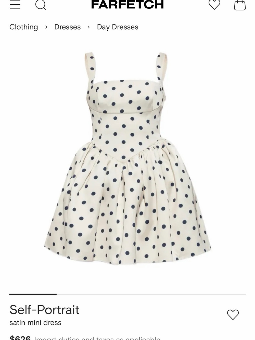 Self-Portrait Cream and Brown Polka Dot Satin Dress